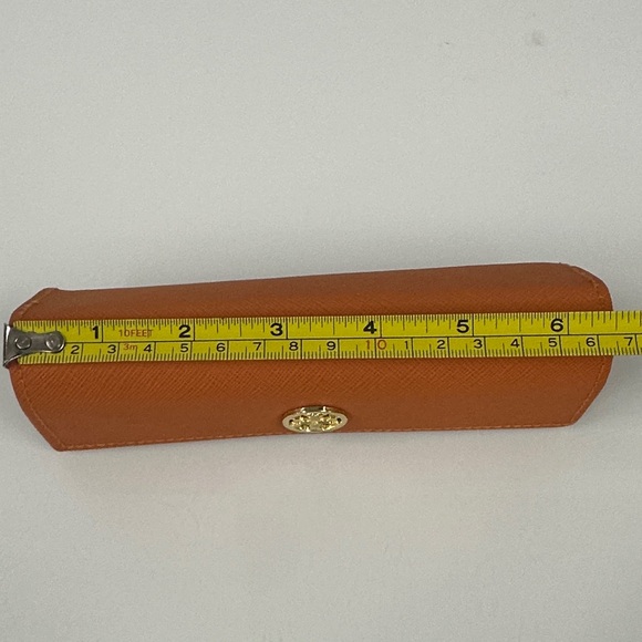 TORY BURCH ORANGE SMALL AUTHENTIC EYEGLASSES CASE Weekender Travel - Picture 6 of 7